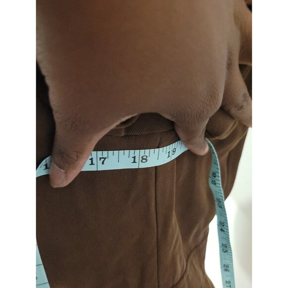 Lauren Ralph Lauren 100% Silk Blazer Career Office Wmn PM Brown Button Pockets - Picture 14 of 16